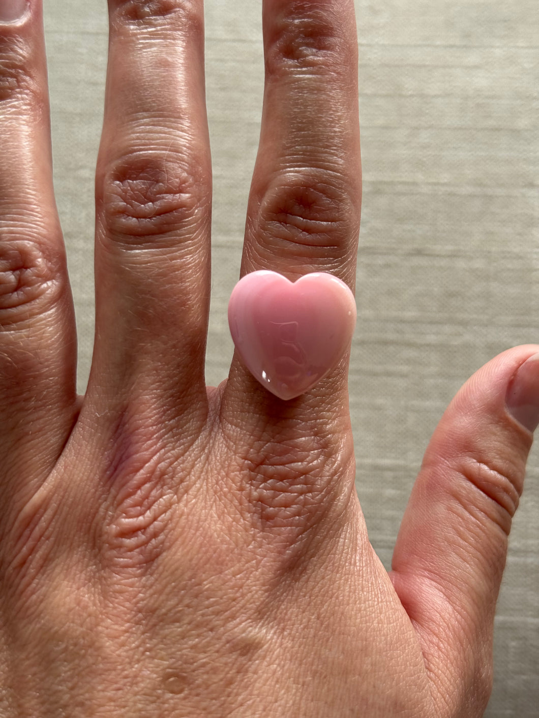 Pink Conch Shell Heart #3 Custom Ring